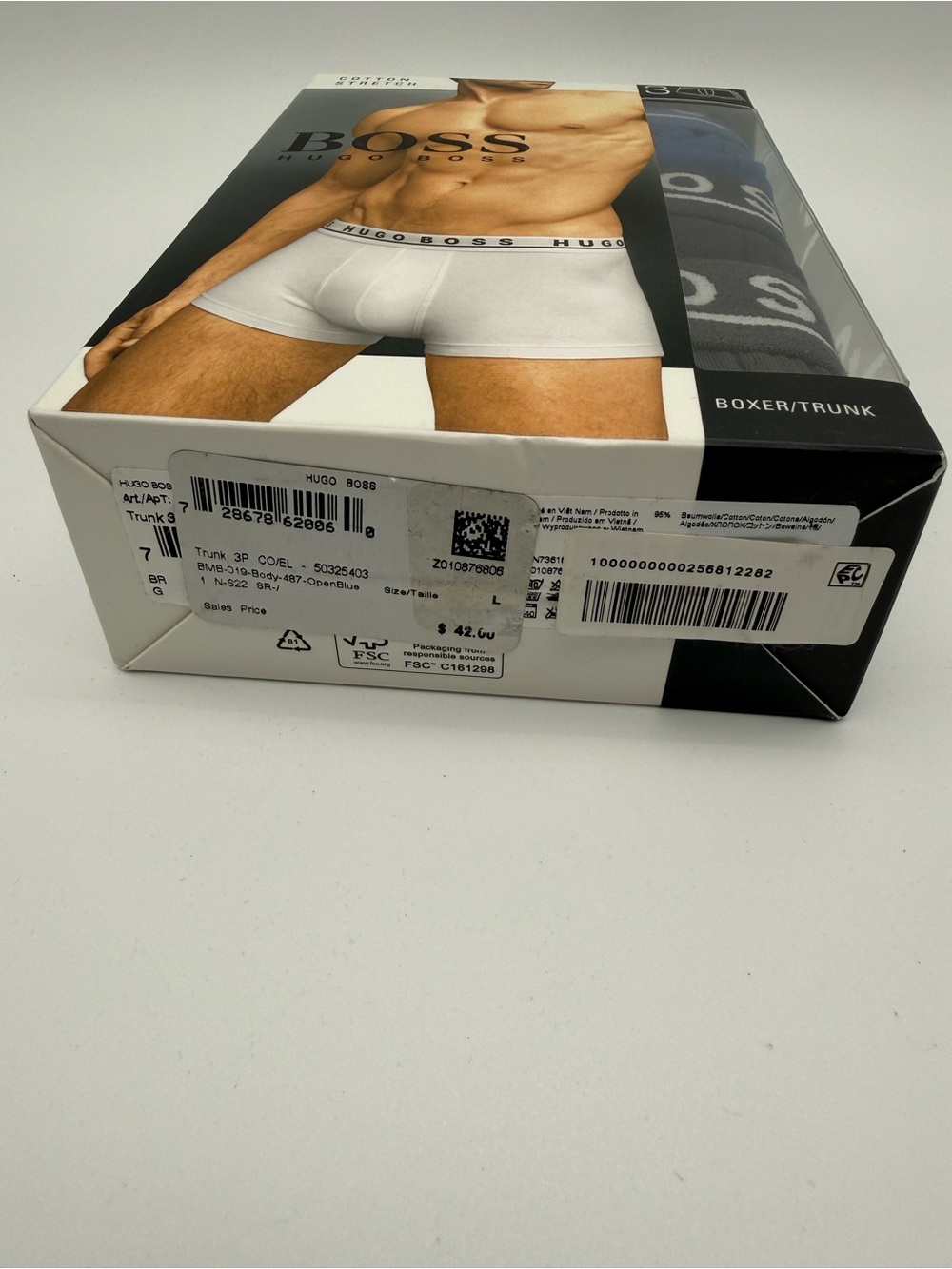 Hugo Boss Men’s 3-Pack Cotton Stretch Boxer Briefs - Grey, Blue, Black - Picture 6 of 8